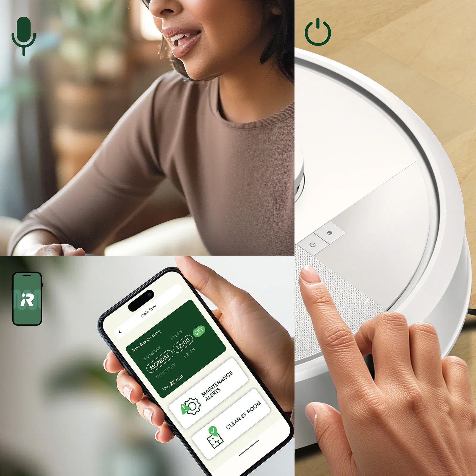iRobot Roomba Combo 105 Robotic Vacuum Cleaner hvid robotstøvsuger styret via wi-fi