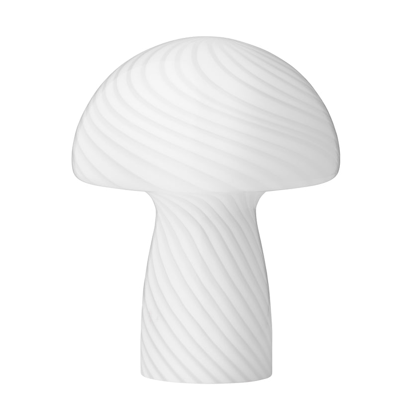 Mushroom lamper i hvis med bolche mønster