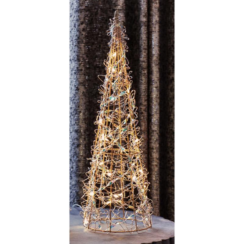 Den æstetiske Lily Juletræ Stor 20 LED i Guld placeret i stuen for dens elegante og behagelige belysning