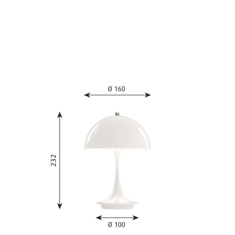 Panthella Bord 160 Portable Metal Hvid V2