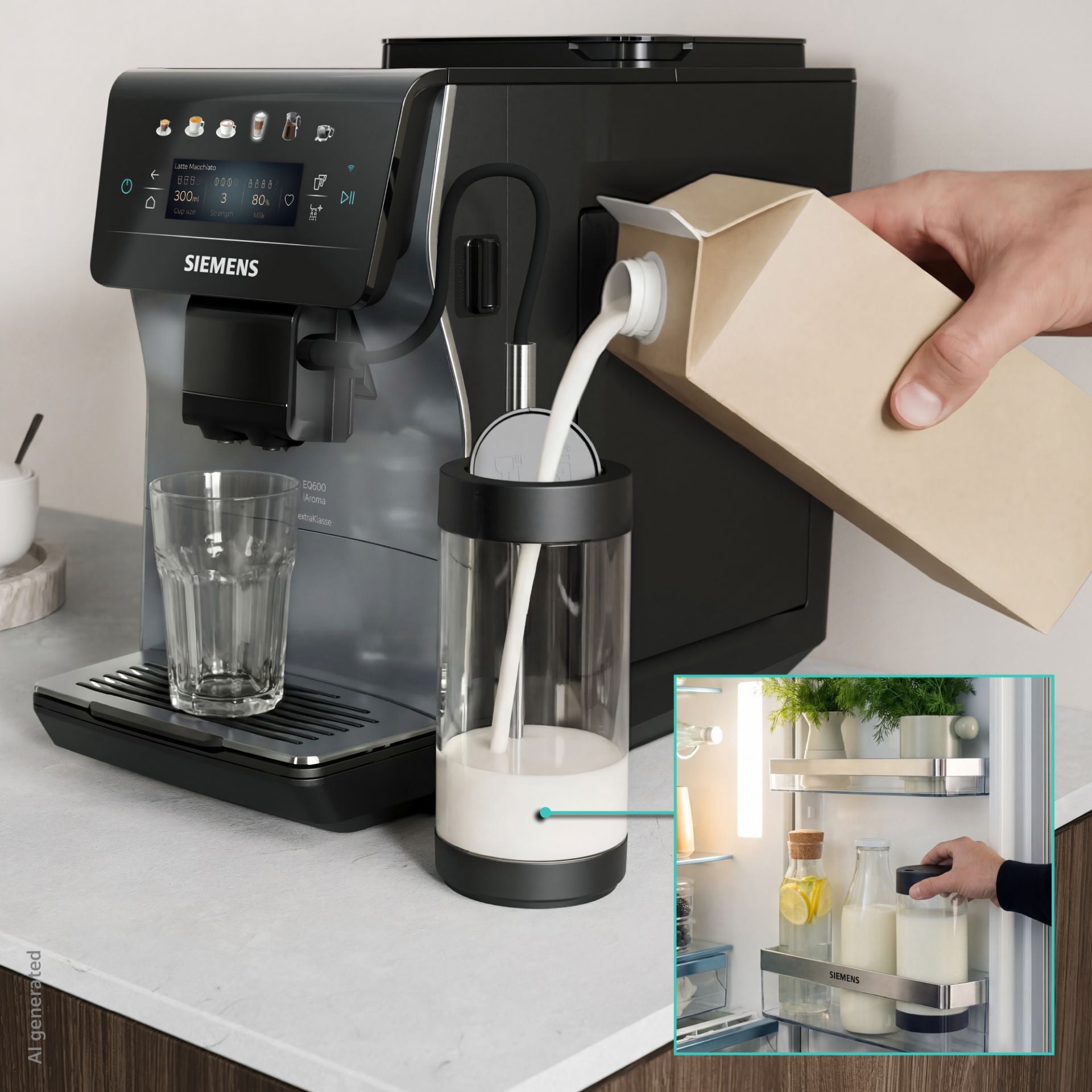Siemens TP603EF6 Espressomaskine med mælkebeholder