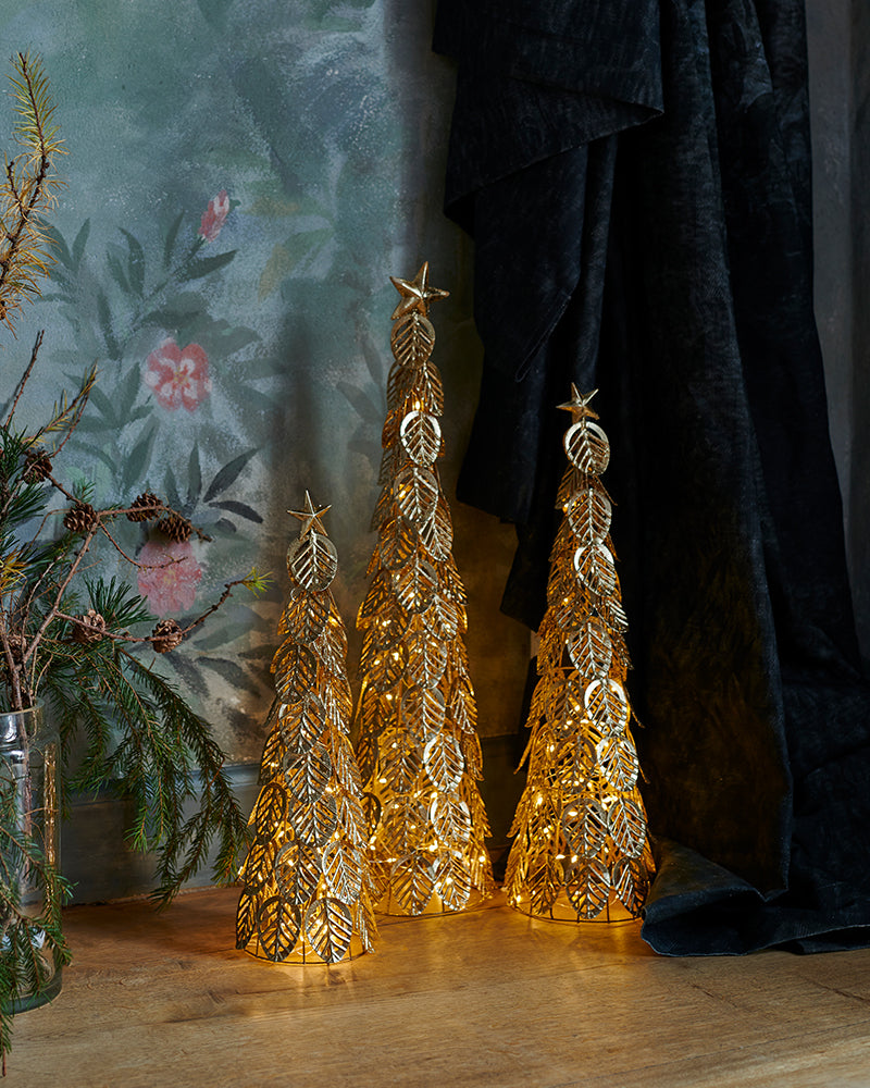Kirstine Træ Guld H43 cm 15LED