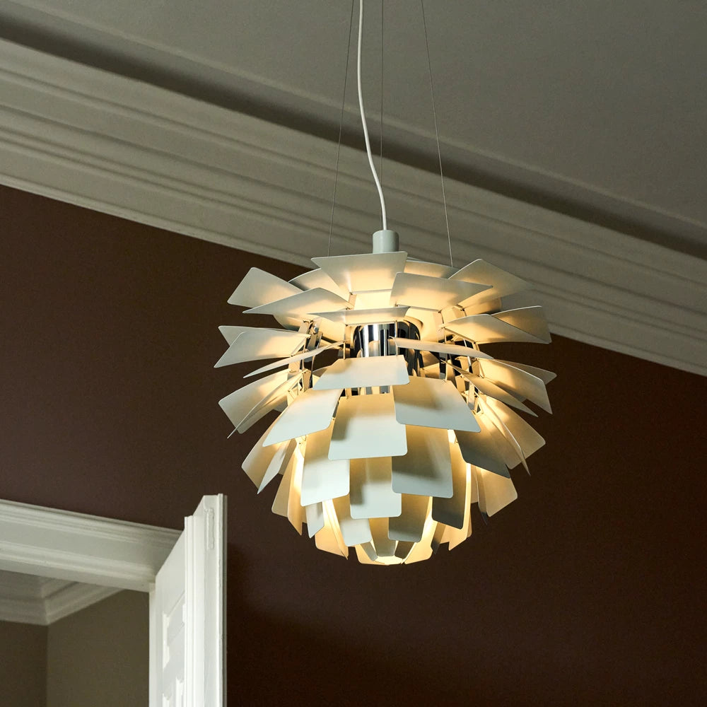 PH Artichoke Ø 480 Pendel Dusty Green/High Lustre Chrome i stuen