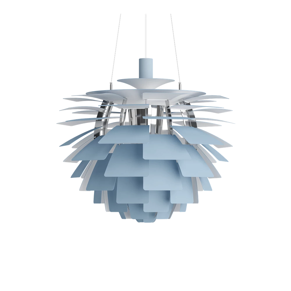 Slukket PH Artichoke Ø 600 Pendel Dusty Blue/High Lustre Chrome