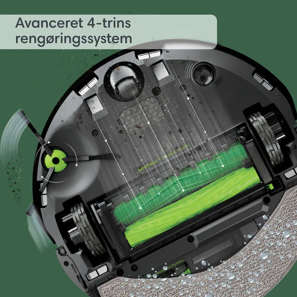 undersiden på en Irobot robotstøvsuger med gulvmoppe