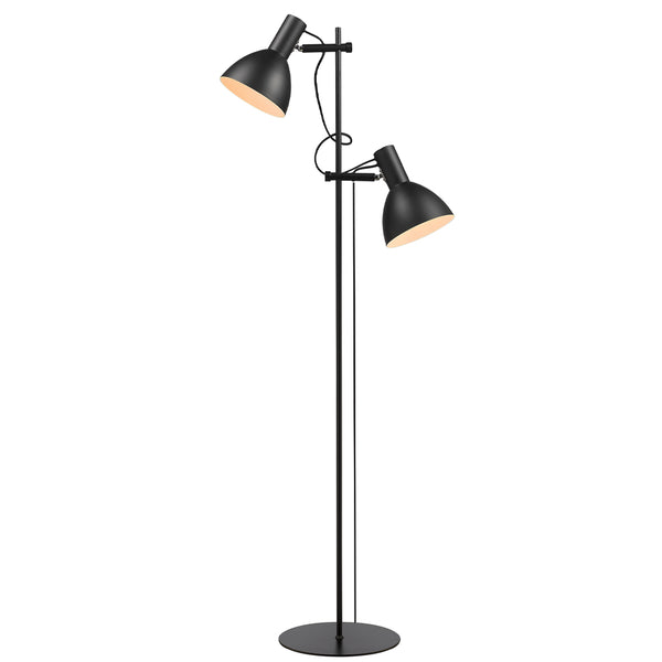 Baltimore Gulvlampe, 2 Lamper - Sort