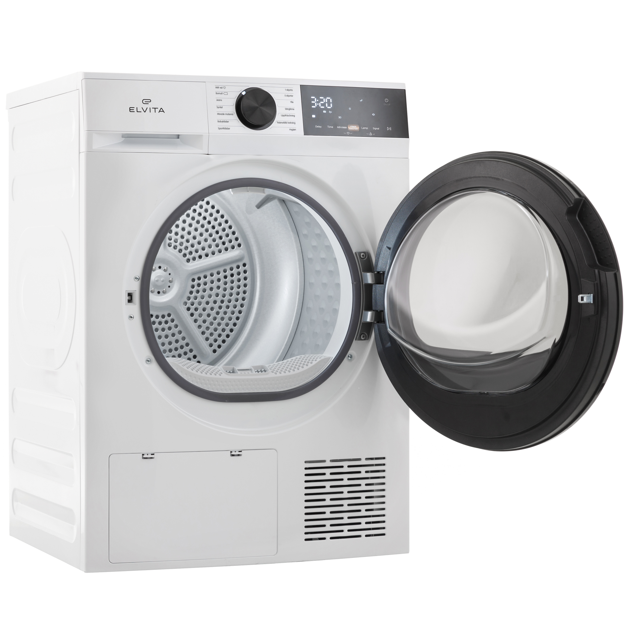 Zoomet ind på tumbleren fra Elvita CTT6800V kondenstørretumbler med varmepumpe 8 kg