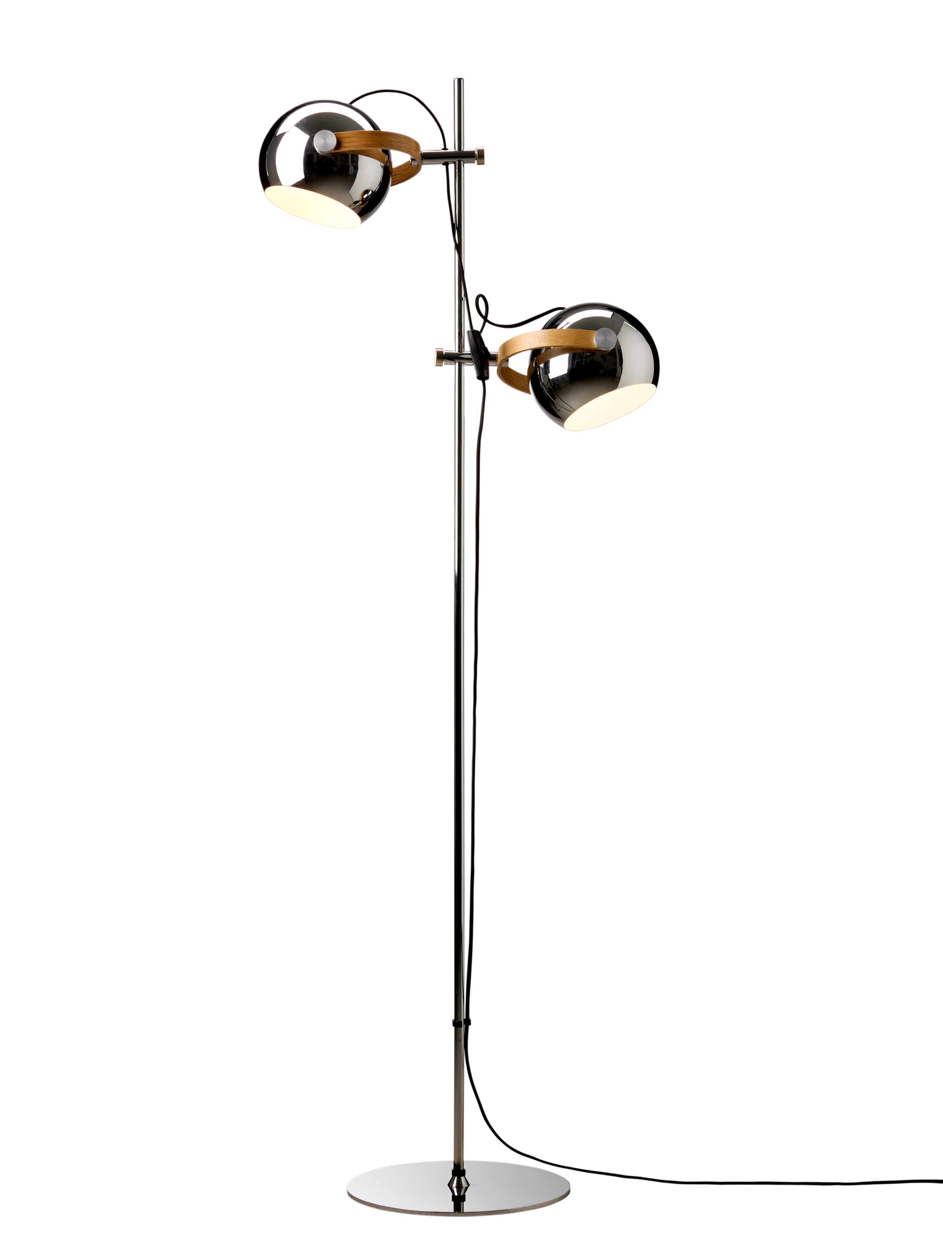 DC 2-Arm Gulvlampe Ø18 Krom