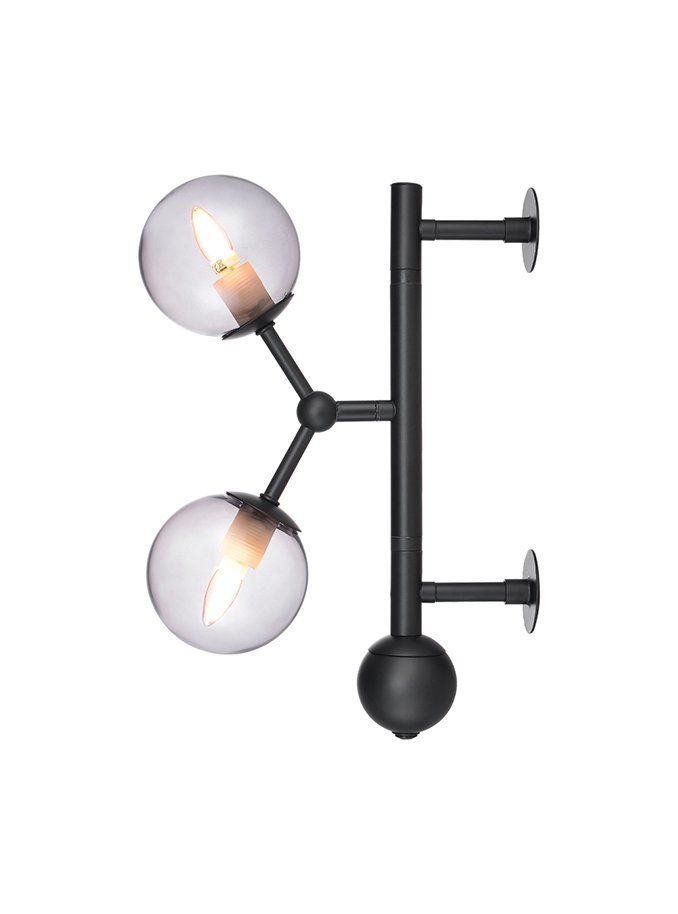 Atom Væglampe Ø20 Smoke, sort - Halo Design