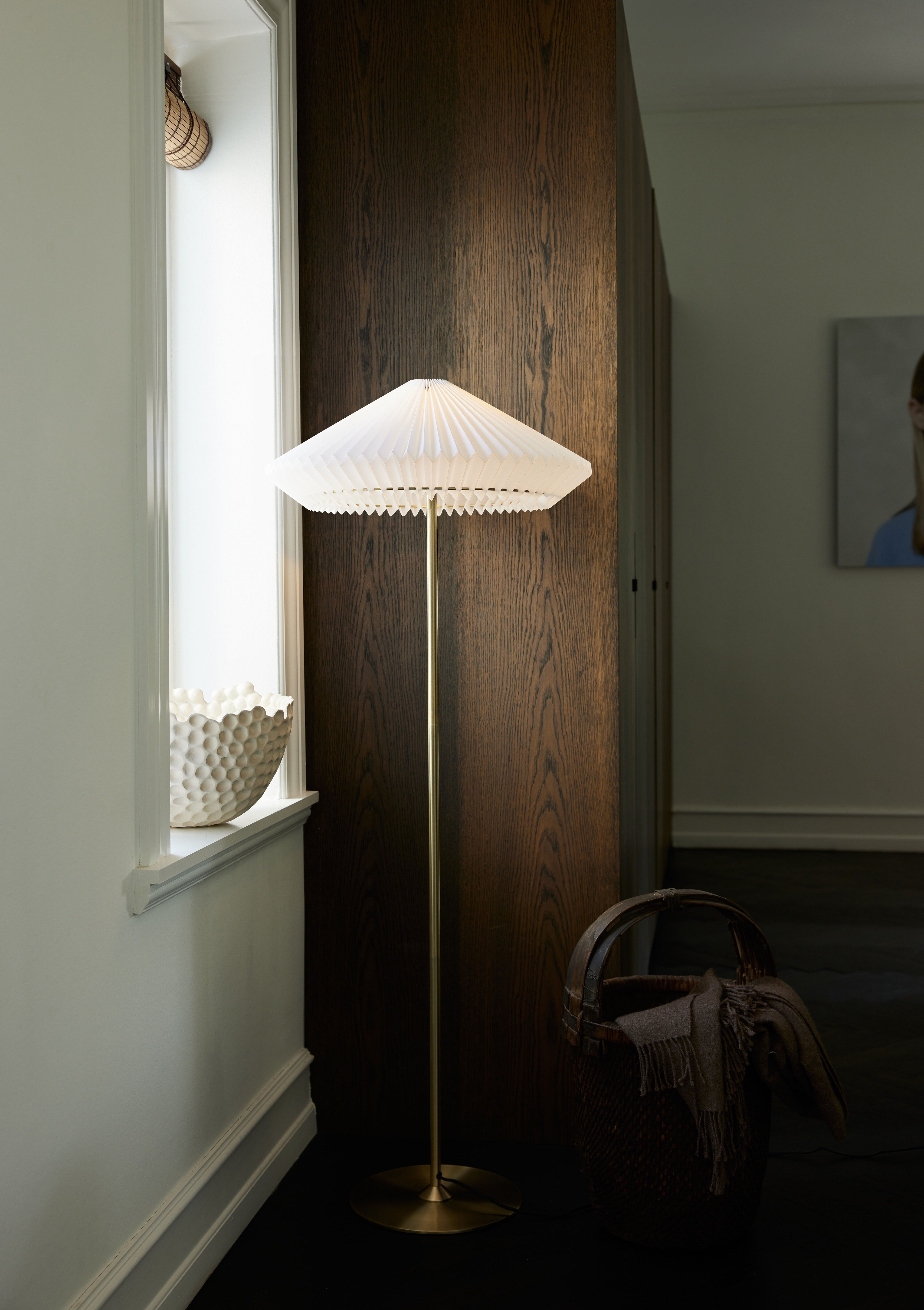 Paris Gulvlampe Ø56 Hvid/Messing
