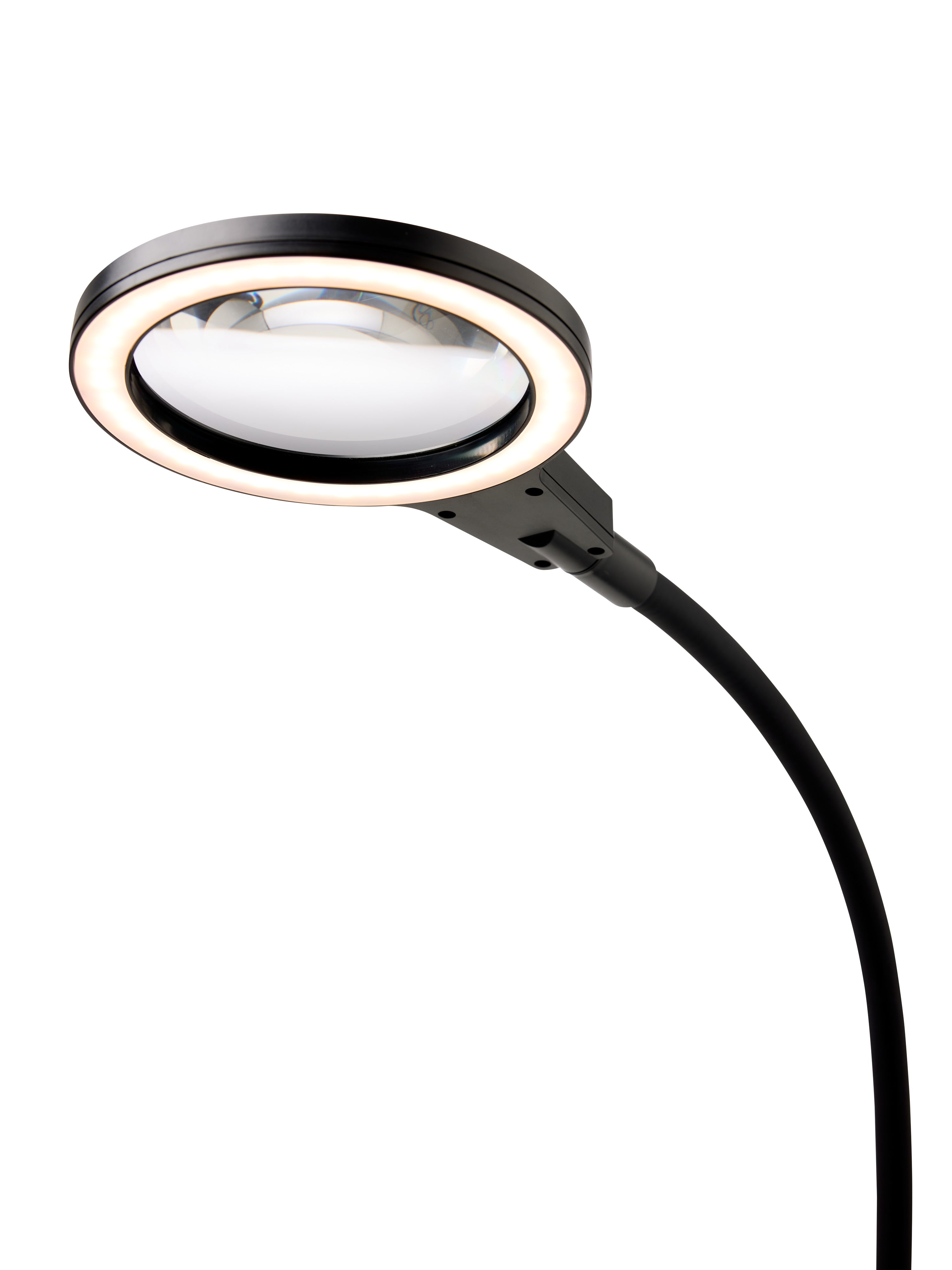 Halo Design Magni Charge Superflex Portable Floor Lamp Black lys ring med 3x Magnify glas