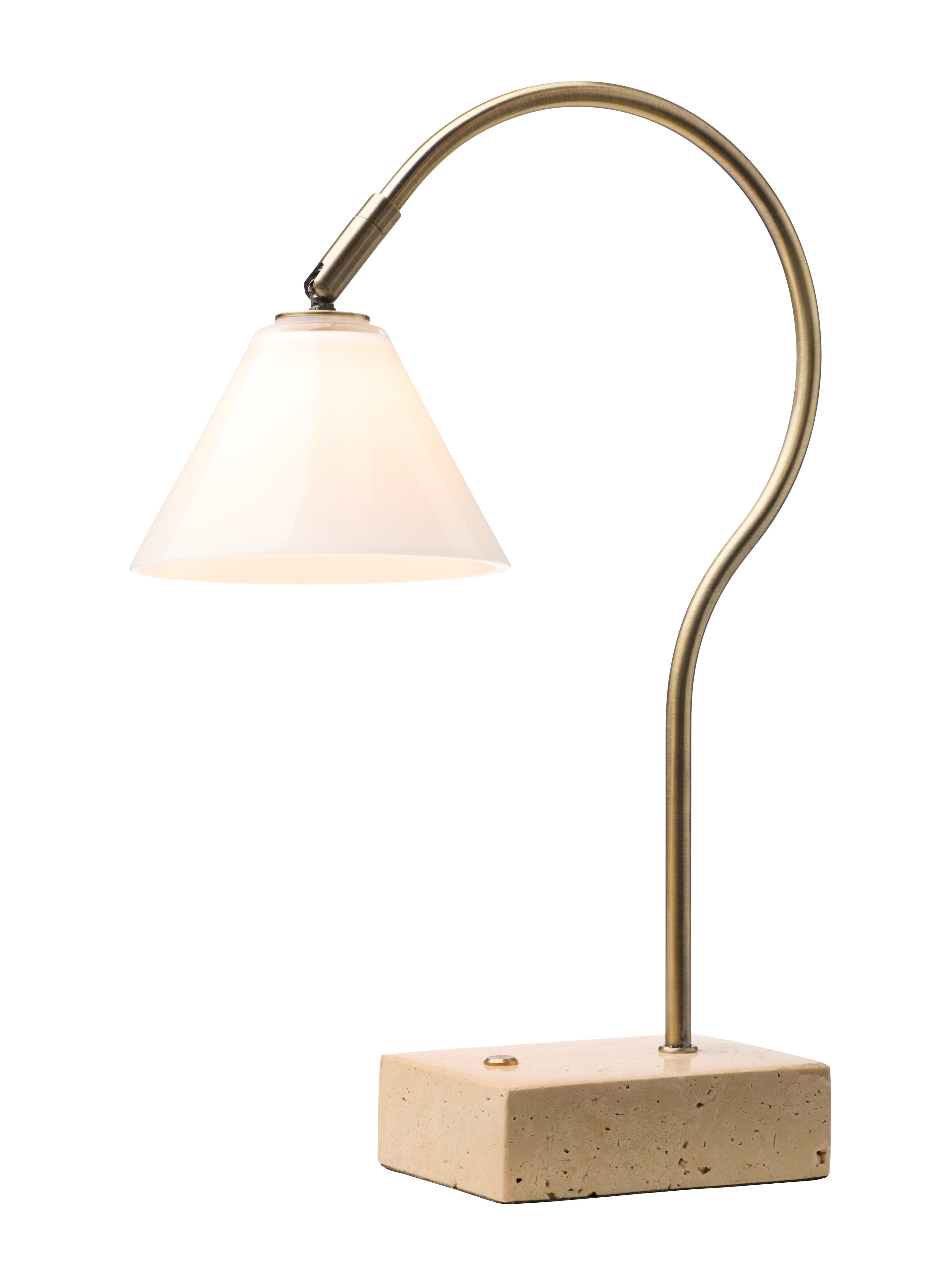 Halo Design Question Portable Table Lamp Antique Brass Opal Glass