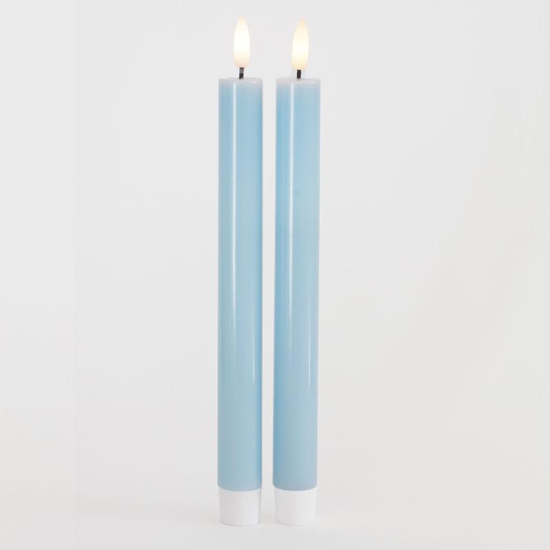 Sirius Sille Kronelys 2-pak Ø2 x 25 cm i farven Blue Sky