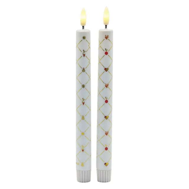 Elvira Kronelys 2-pak – 22 cm, Hvid