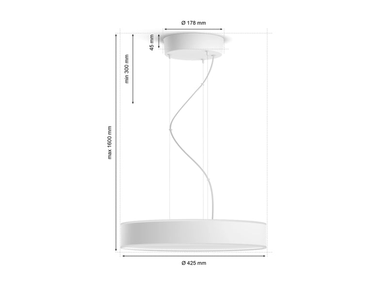 Philips Hue Enrave hvid pendel LED 33.5W