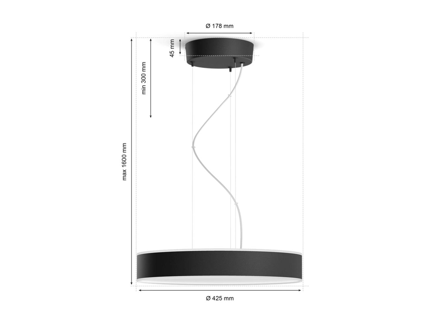 Philips Hue Enrave sort pendel LED 33.5W