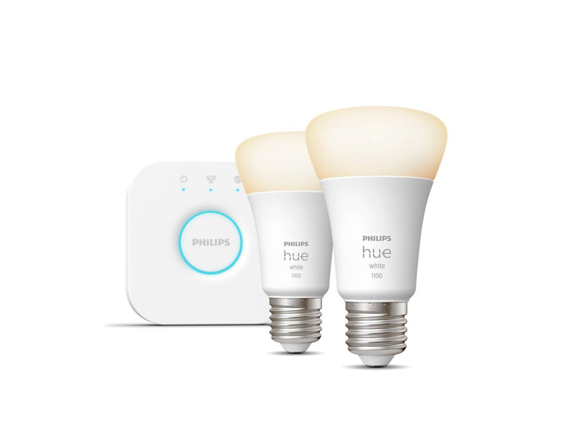 Philips Hue startsæt 2 x E27 1100LM 9.5W inkl Hue Bridge