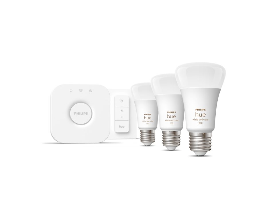 Philips Hue Startsæt WCA 3xStandard E27+Bridge+DimSwitch