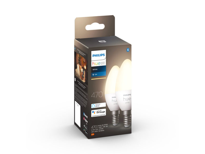 Philips Hue Kerte 5.5W E14 470lm 2-pak