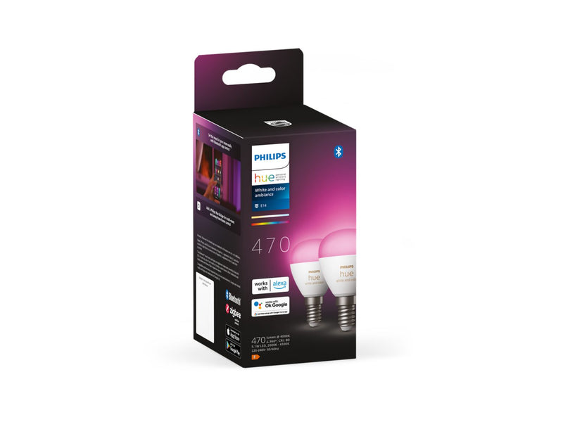 Philips Hue Colour Krone 5.1W E14 470lm 2-pak