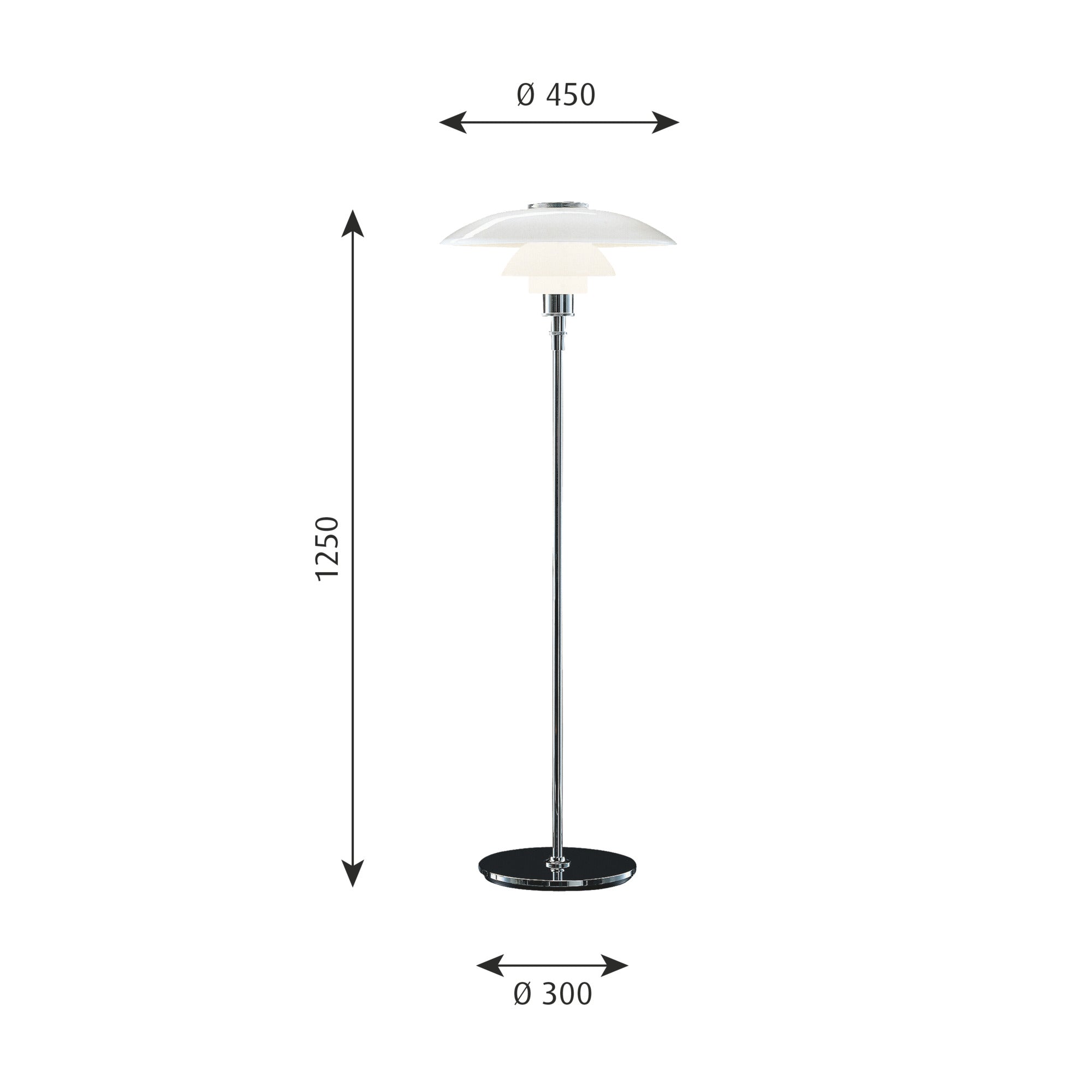 PH gulvlampe i krom