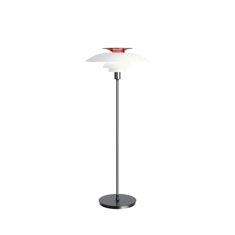 PH 80 Gulvlampe hvid opalt akryl/højglansforkromet