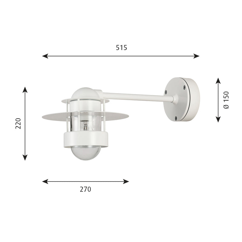 Albertslund Væg Lang Hvid E27 100W