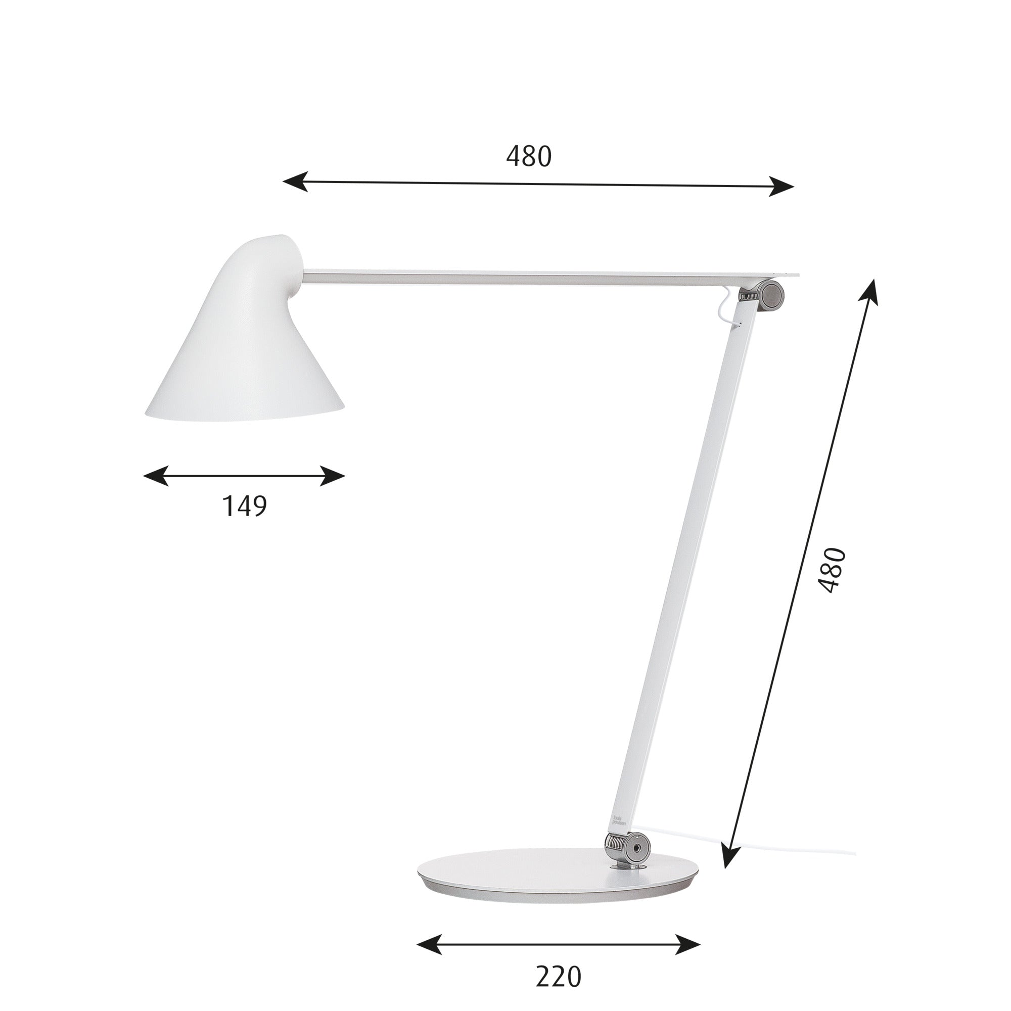 NJP Bordlampe LED 2700K Hvid
