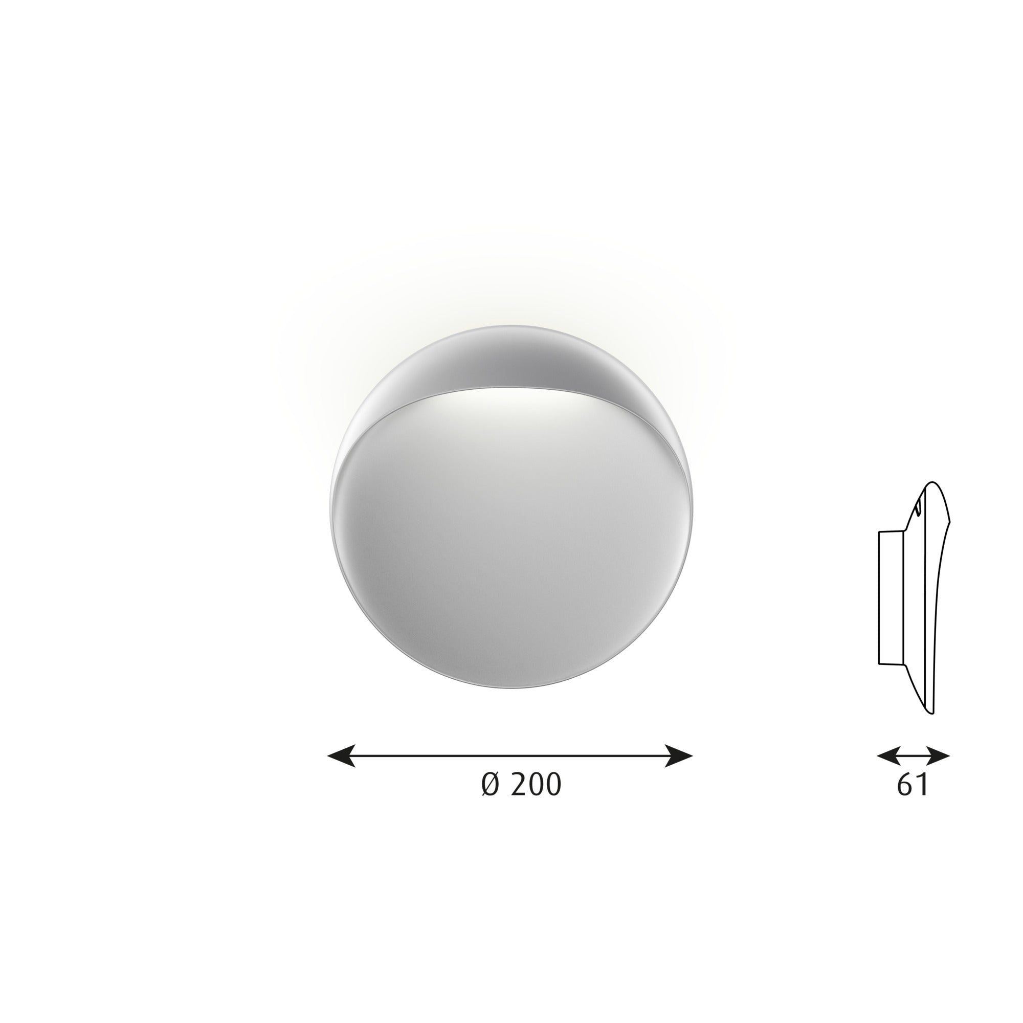 Flindt Væg Alu Ø200 LED 2700K 10W