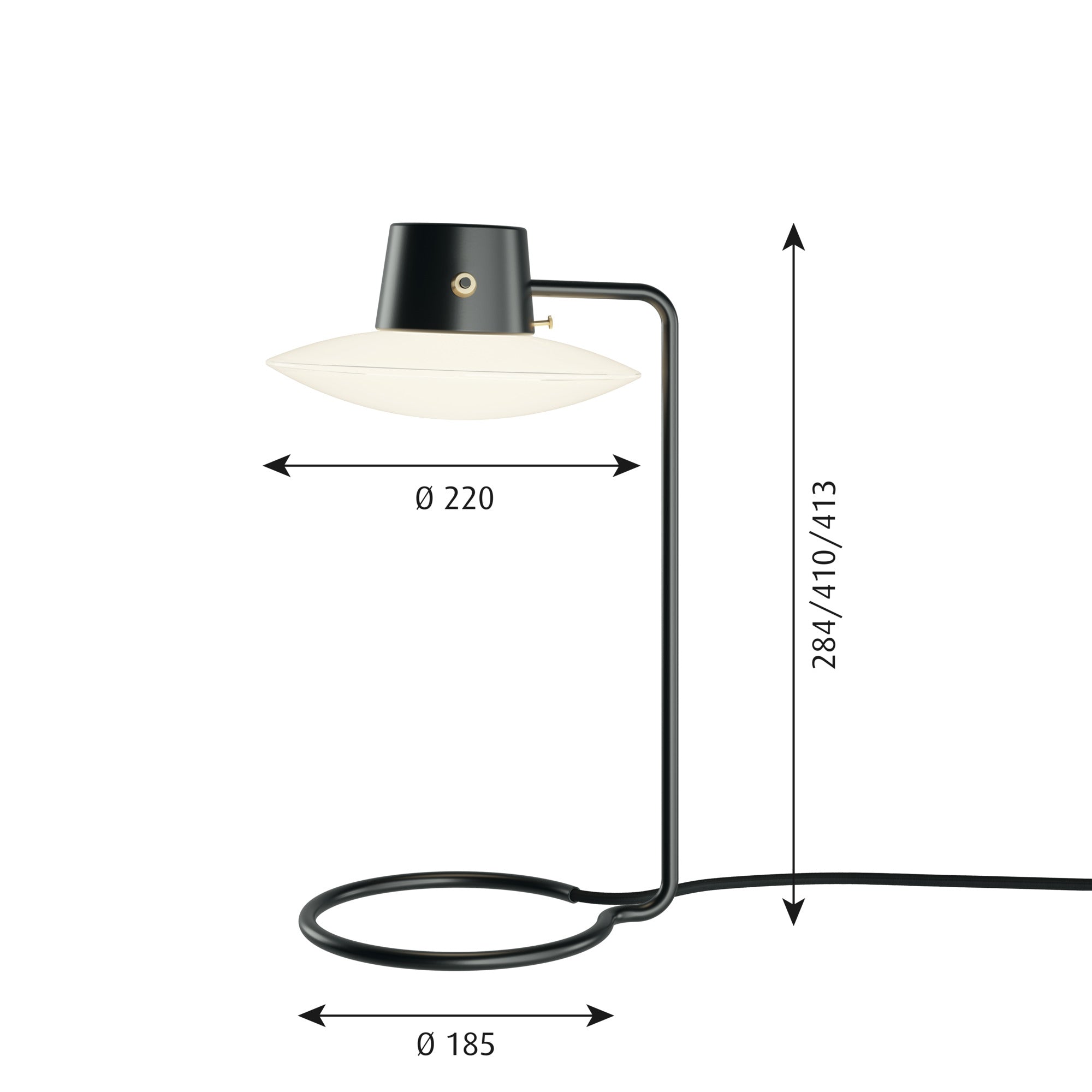 AJ Oxford Bordlampe Høj Opalglas