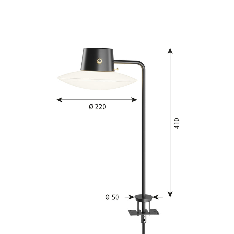 AJ Oxford Bord Pin Høj Opalglas