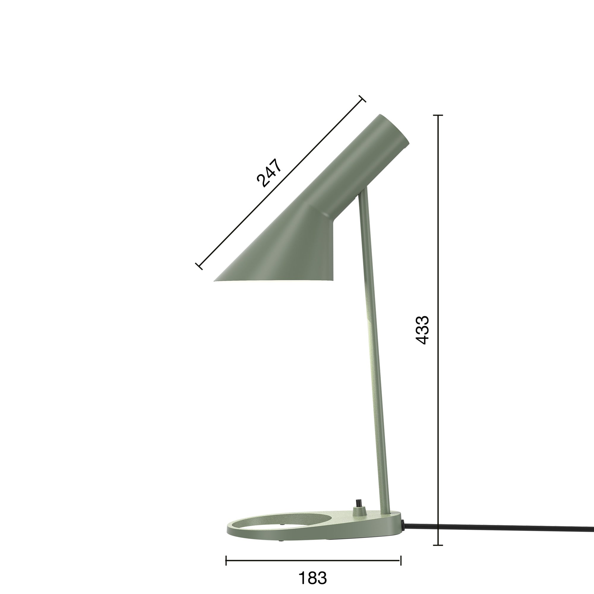 petroleums farvet arne jacobsen lampe i smukt enkelt design
