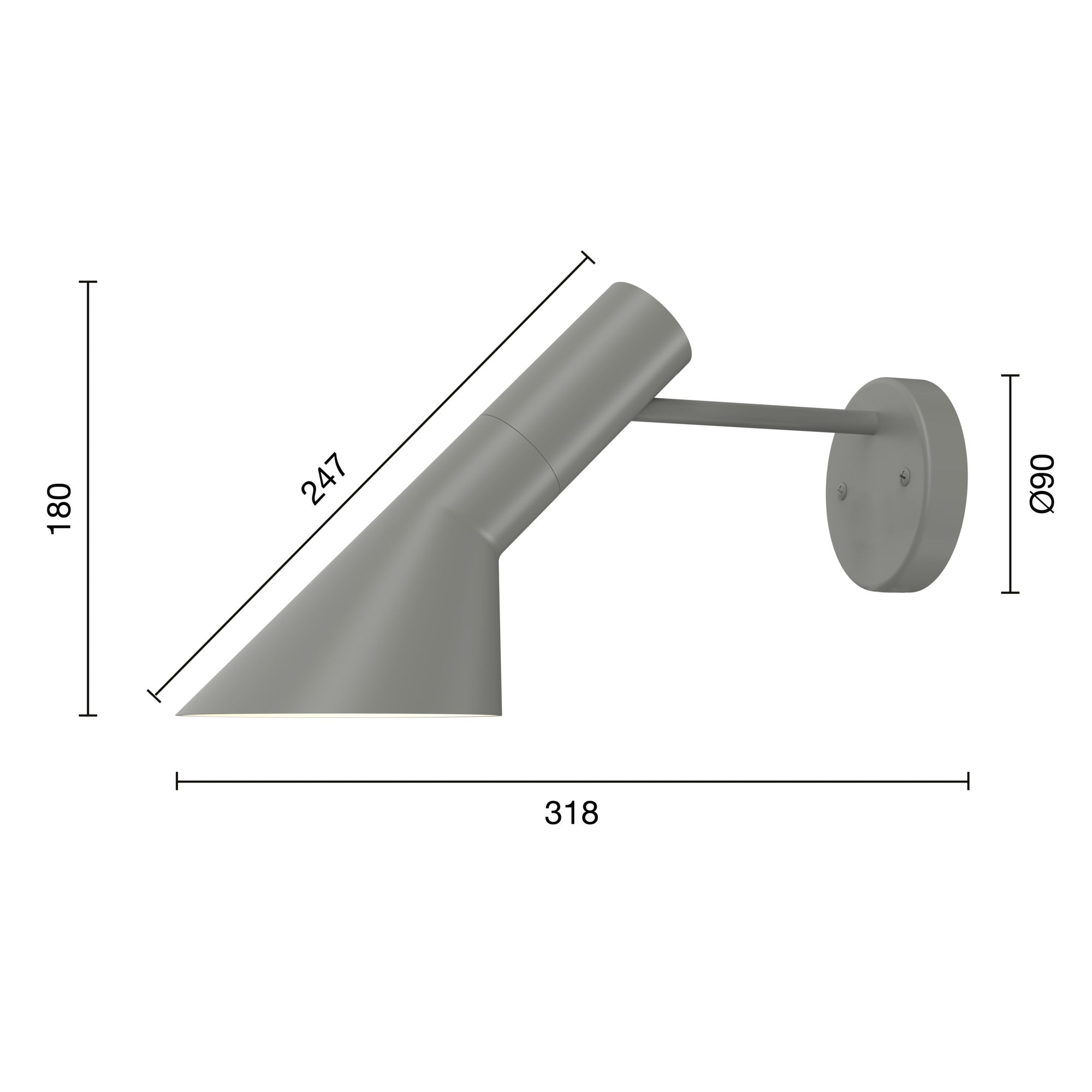 Mål AJ Wall Warm Grey ledningsfri