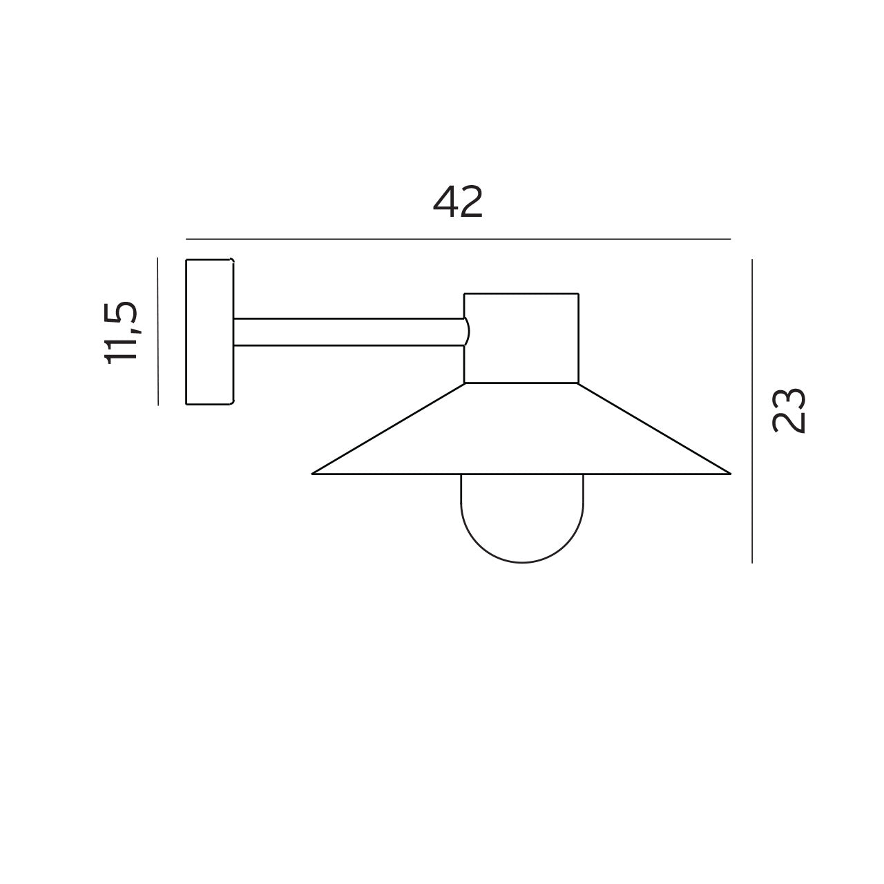 Norlys Lund galvaniseret stål, E27 IP55 57w - Udendørslampe