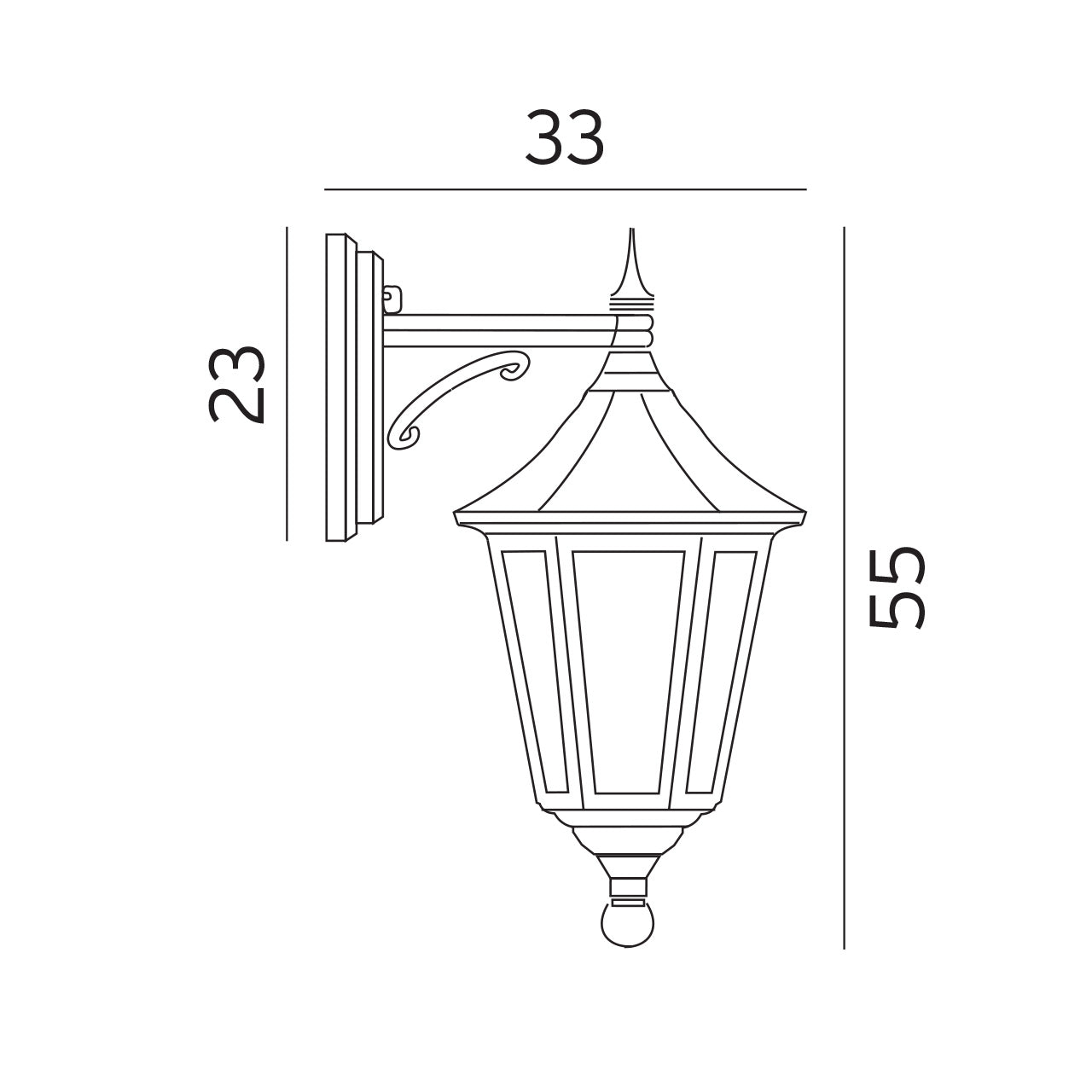 Norlys Modena Væghæng Hvid, E27 IP54 77W - Udendørslampe