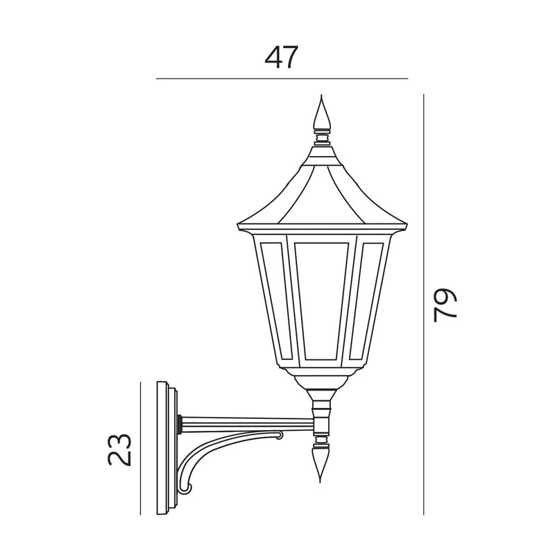 Norlys Modena Væg Big Sort, E27 IP54 77W - Udendørslampe