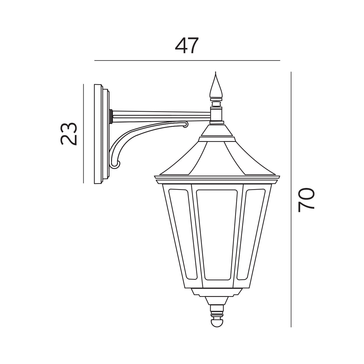 Norlys Modena Væghæng Big Hvid, E27 IP54 77W - Udendørslampe