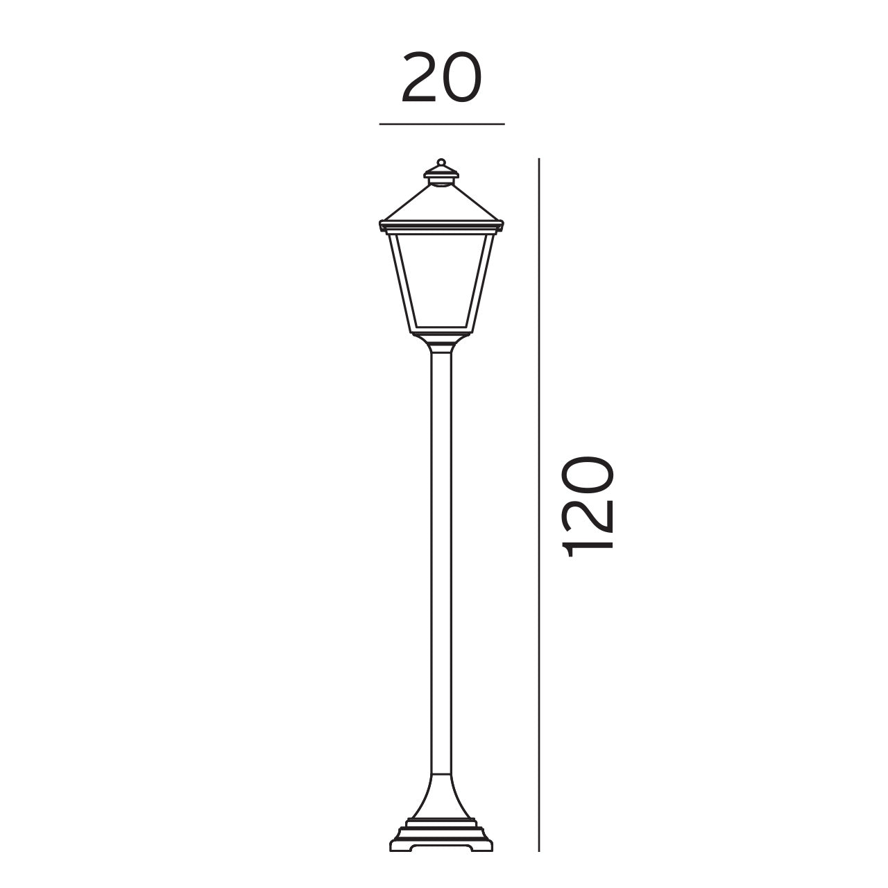 Norlys London Stolpe Sort, E27 IP54 77w - Udendørslampe