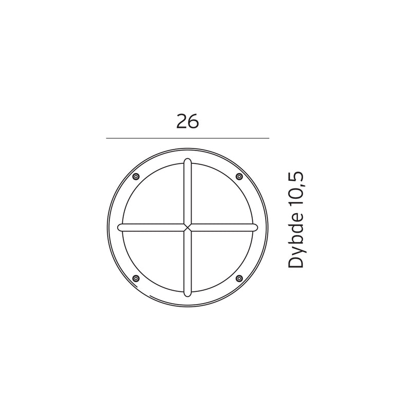 Norlys Rondane Grafit, 9w LED E27 IP65 - Udendørslampe