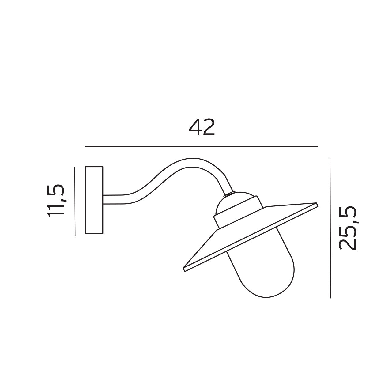 Norlys Karlstad sort, E27 IP55 57W - Udendørslampe