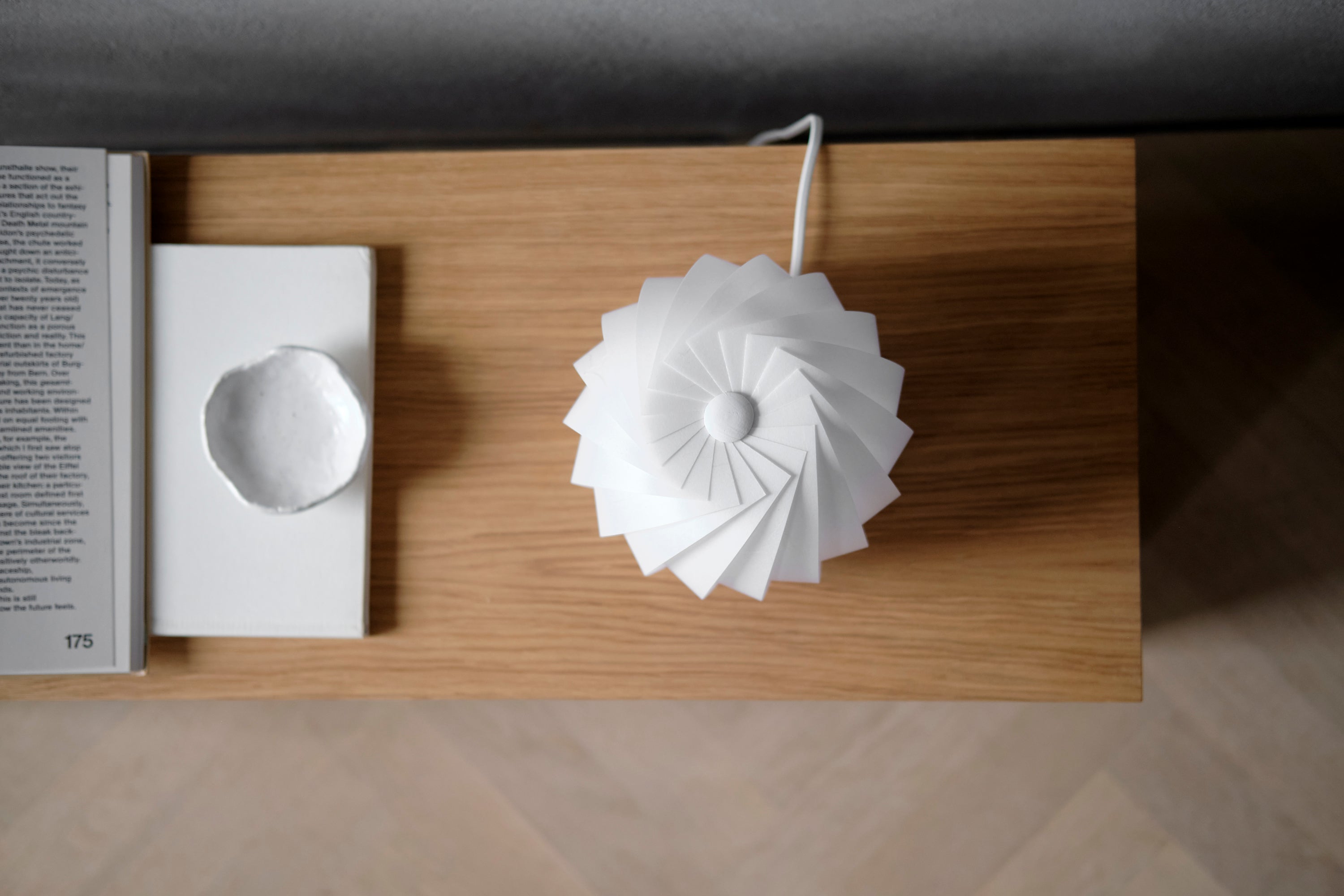 ST906 Hvid 13 cm Bordlampe set oppefra