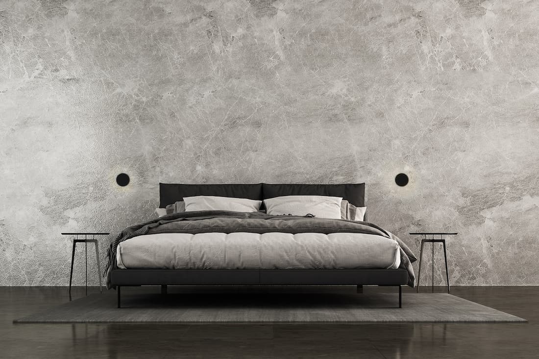Elegant og tidsløst soveværelse med Dot Wall W120 i sort de smarte fra Antidark