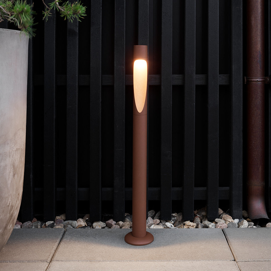 Flindt Garden Pullert Corten Høj M/Fodplade og U/Adapter LED 2700K 6.5W