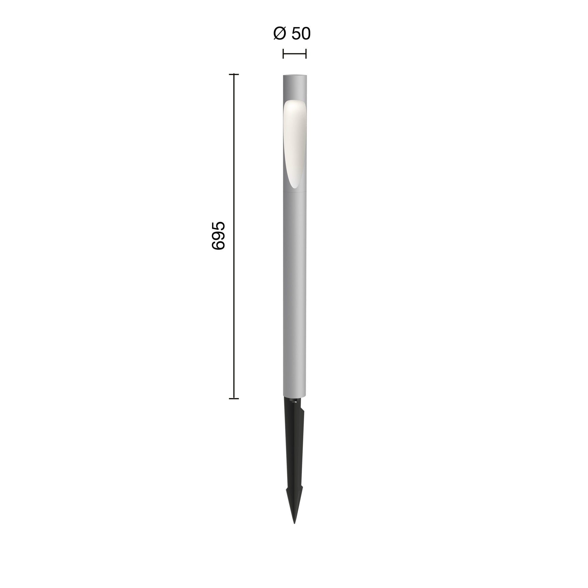 Flindt Garden Pullert Alu Høj M/Spyd og U/Adapter LED 2700K 6.5W