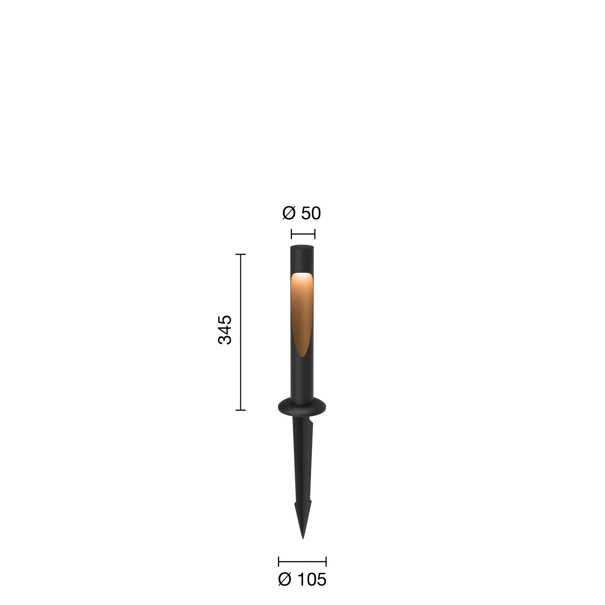 Flindt Garden Pullert Sort Lav M/Anker og U/Adapter LED 3000K