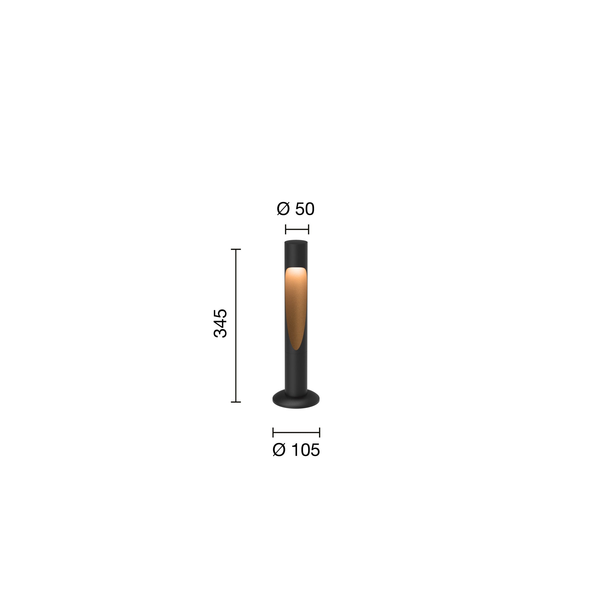 Flindt Garden Pullert Sort Lav M/Base og U/Adapter LED 3000K
