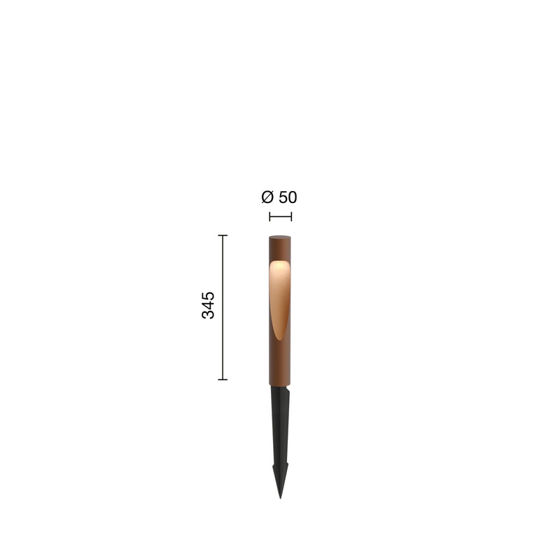 Flindt Garden Pullert Corten Lav M/Spyd og M/Adapter LED 2700K 6.5W