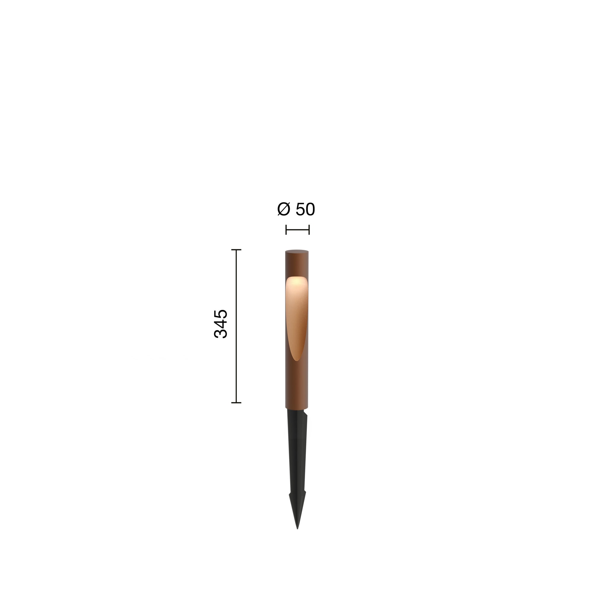 Flindt Garden Pullert Corten Lav M/Spyd og U/Adapter LED 3000K