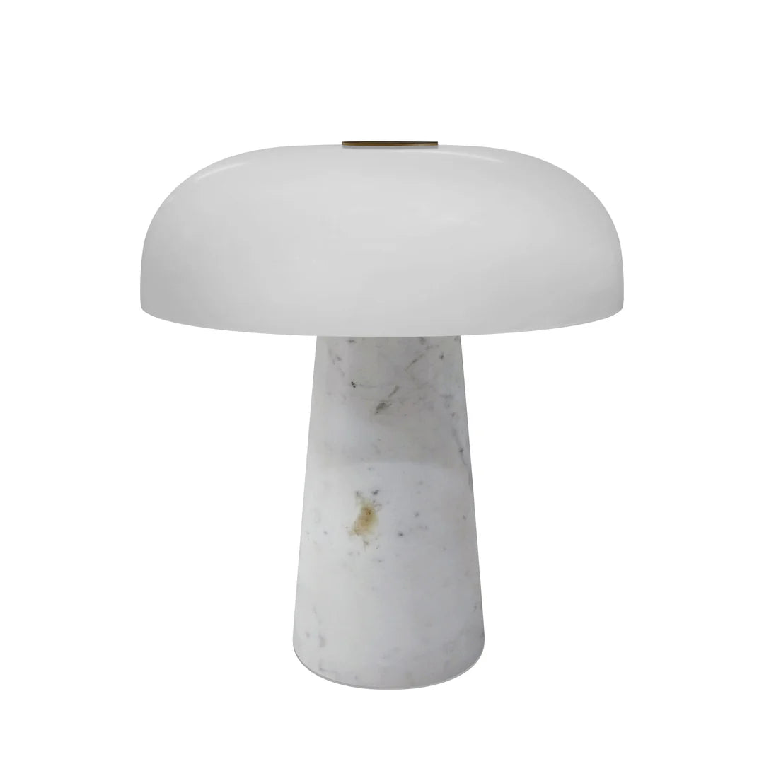 Slukket Glossy Mini Portable Bordlampe Hvid