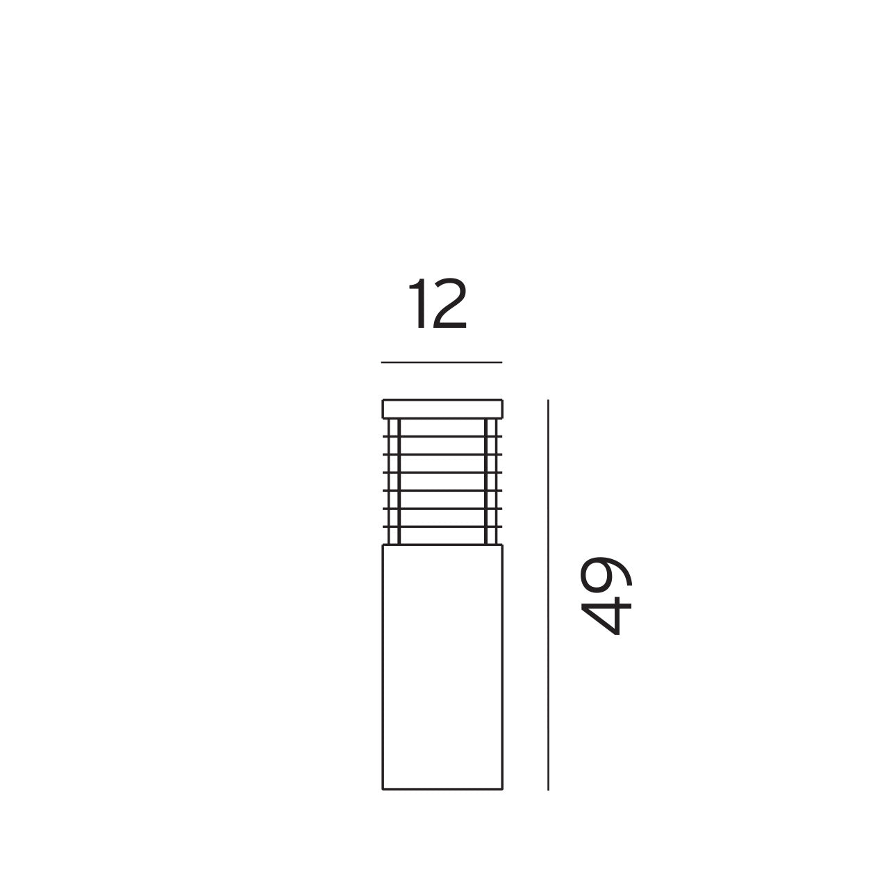 Norlys Halmstad sort, E27 IP65 46W 49CM - Udendørslampe